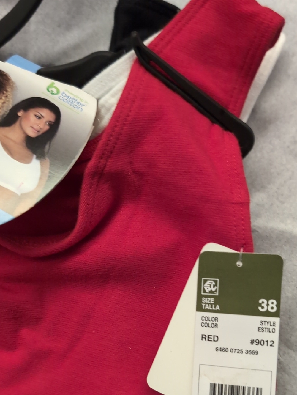Fruit of the Loom Women's size 38 Tank Style Cotton Sports Bra, 3-Pack - Picture 2 of 3